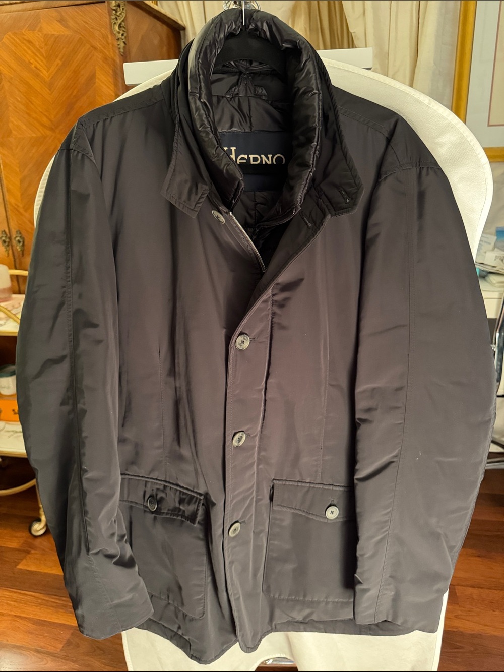 Herno Black Performance Jacket with Quilted Inner Layer